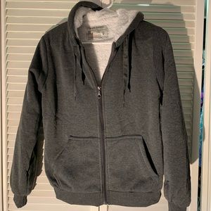 Grey zip up hoodie